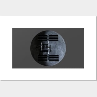 ISS over Moon. 8K High Detail. Posters and Art